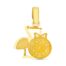 Colgante de oro amarillo para bebé cigüeña con reloj 11 x 13 mm